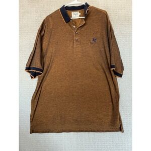 E Magrath XL Men's Golf Polo KAPALUA Golden Brown Blue Trim
